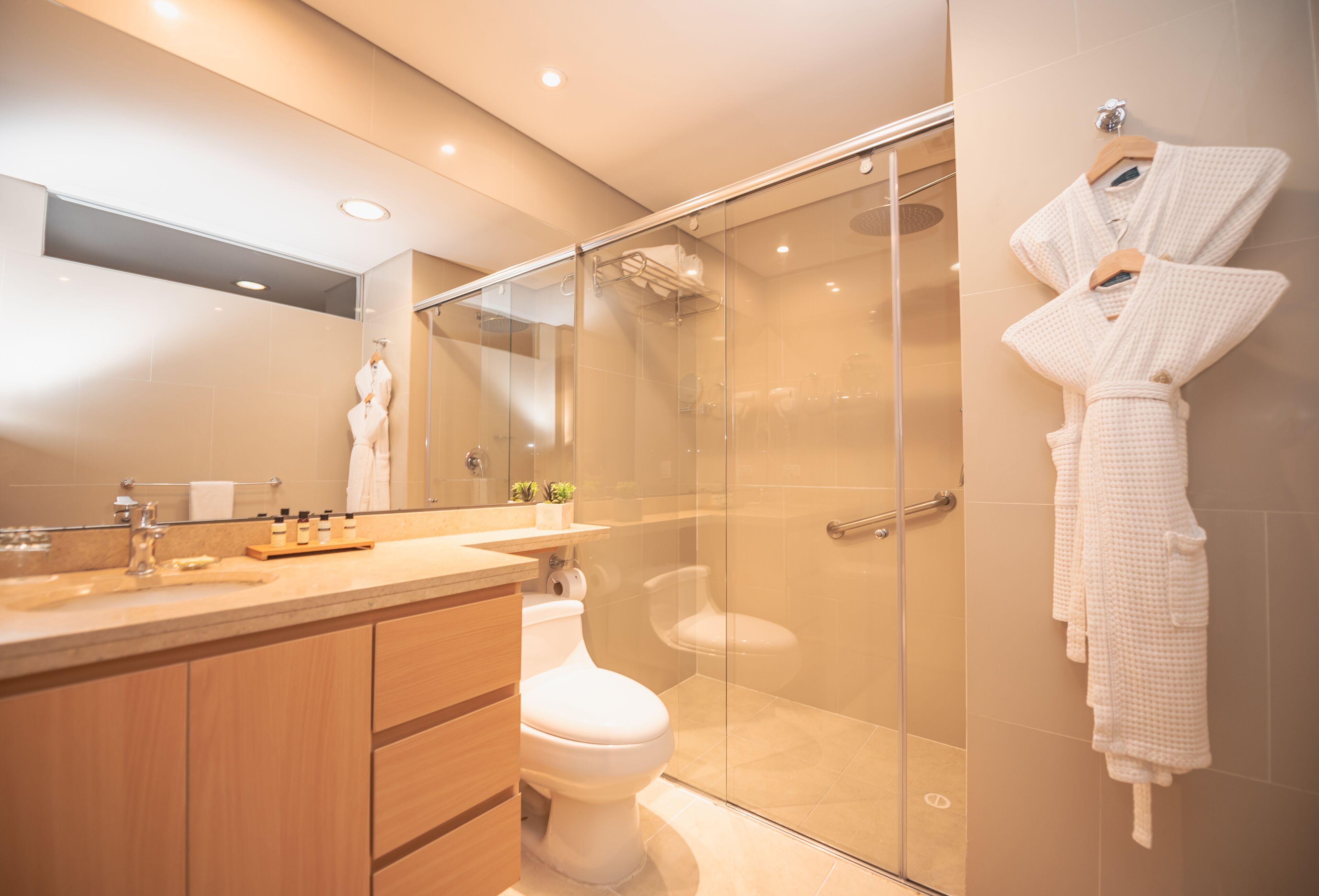 studio suite, 1 queen bed | bathroom | shower, hair dryer, towels, soap