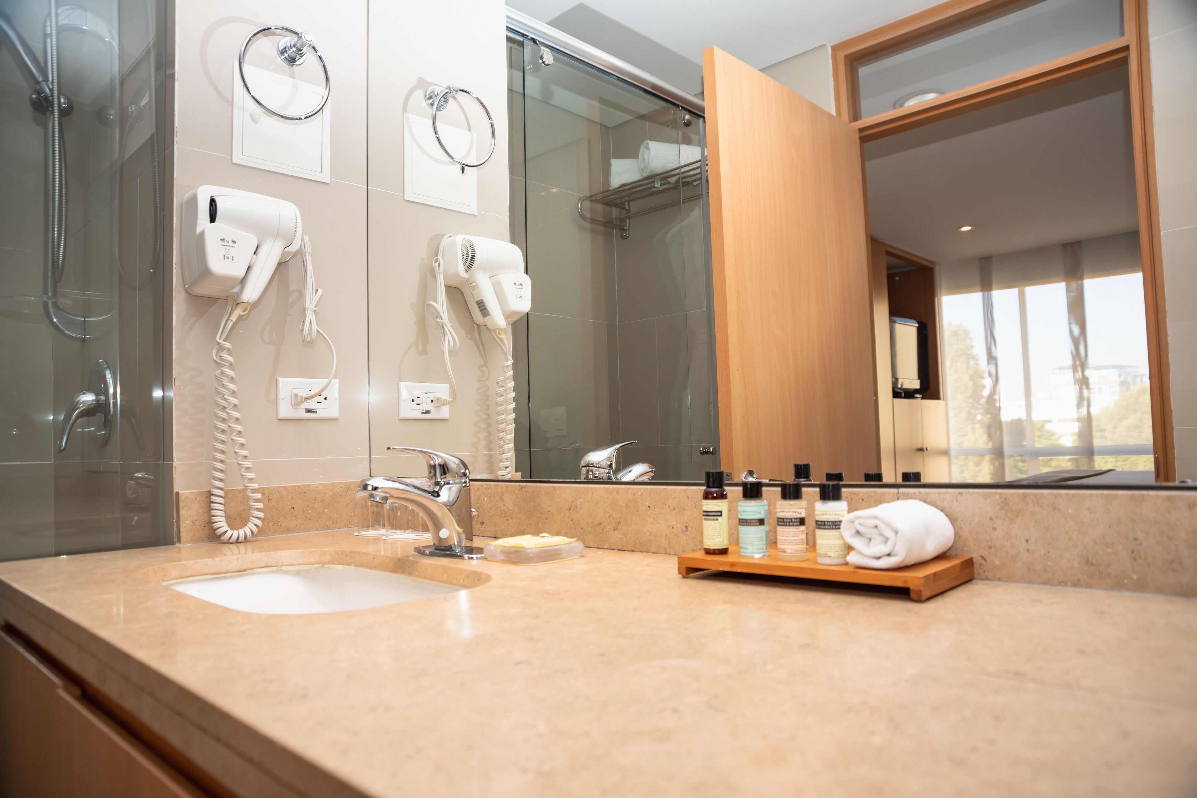 premium room, 1 king bed | bathroom | shower, hair dryer, towels, soap