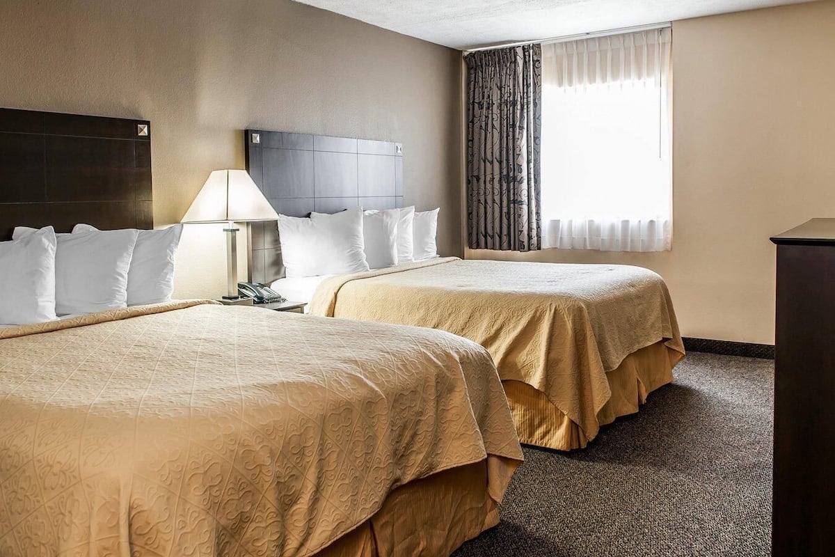 Individually decorated, desk, laptop workspace, blackout curtains