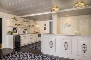 Hotel entrance and lobby at Indigo Inn