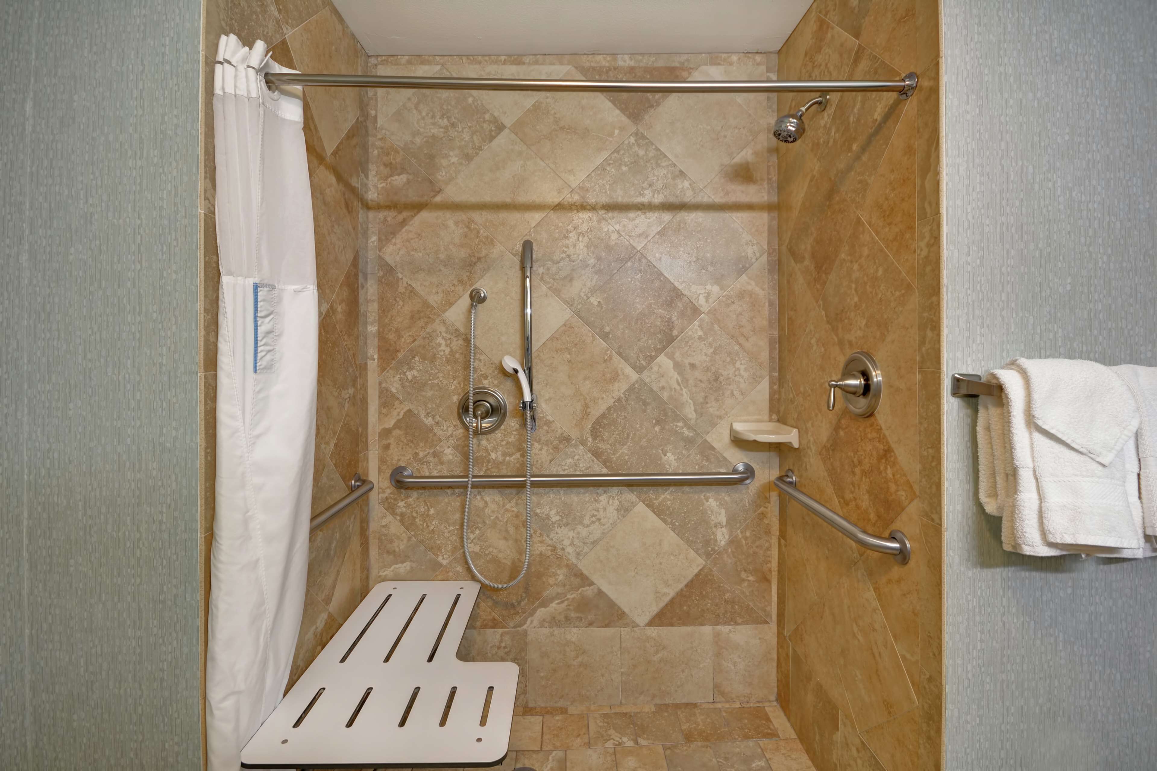 room, 1 king bed, accessible, non smoking | bathroom shower