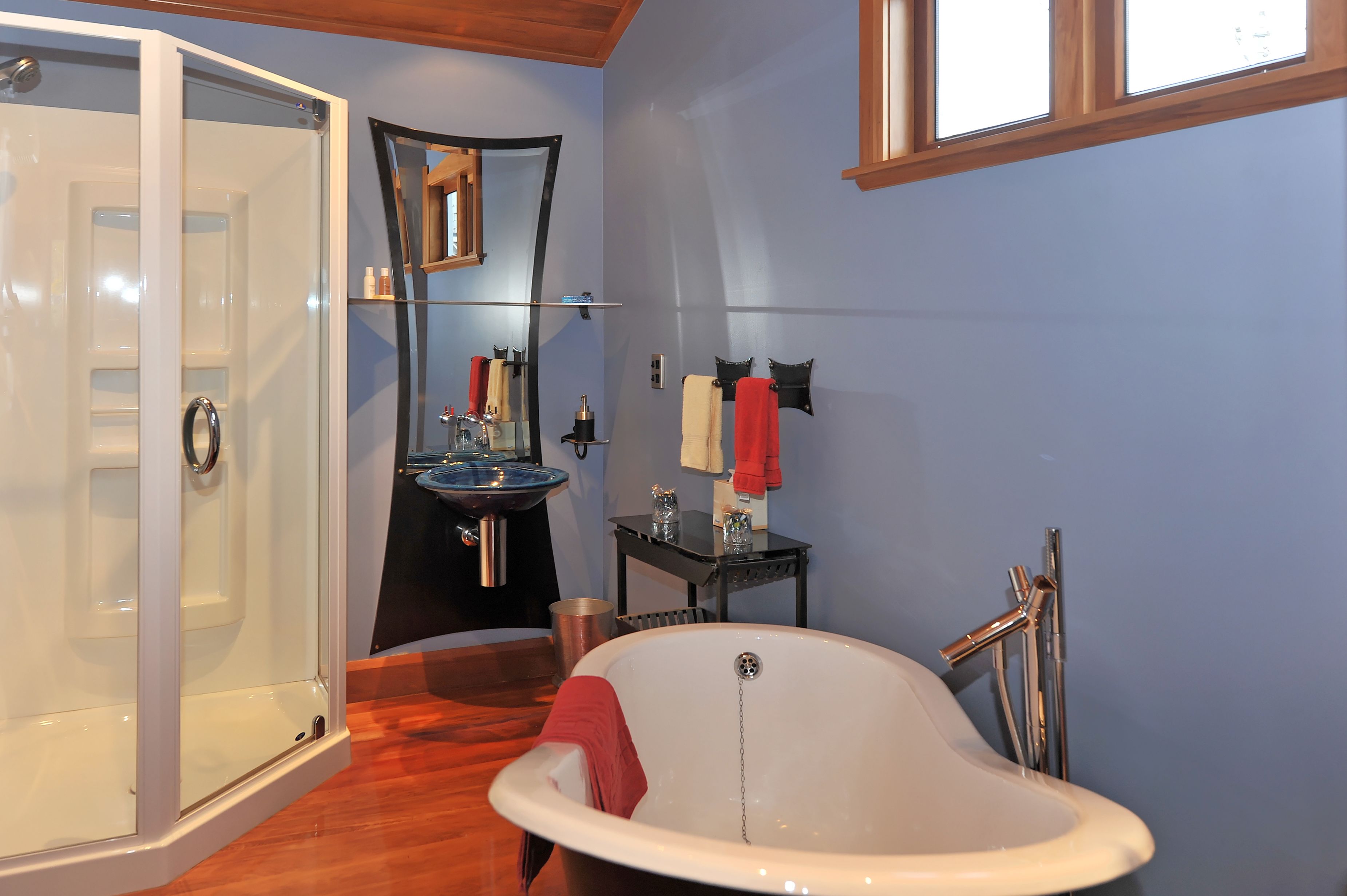 The Loft | Bathroom | Designer toiletries, hair dryer, towels