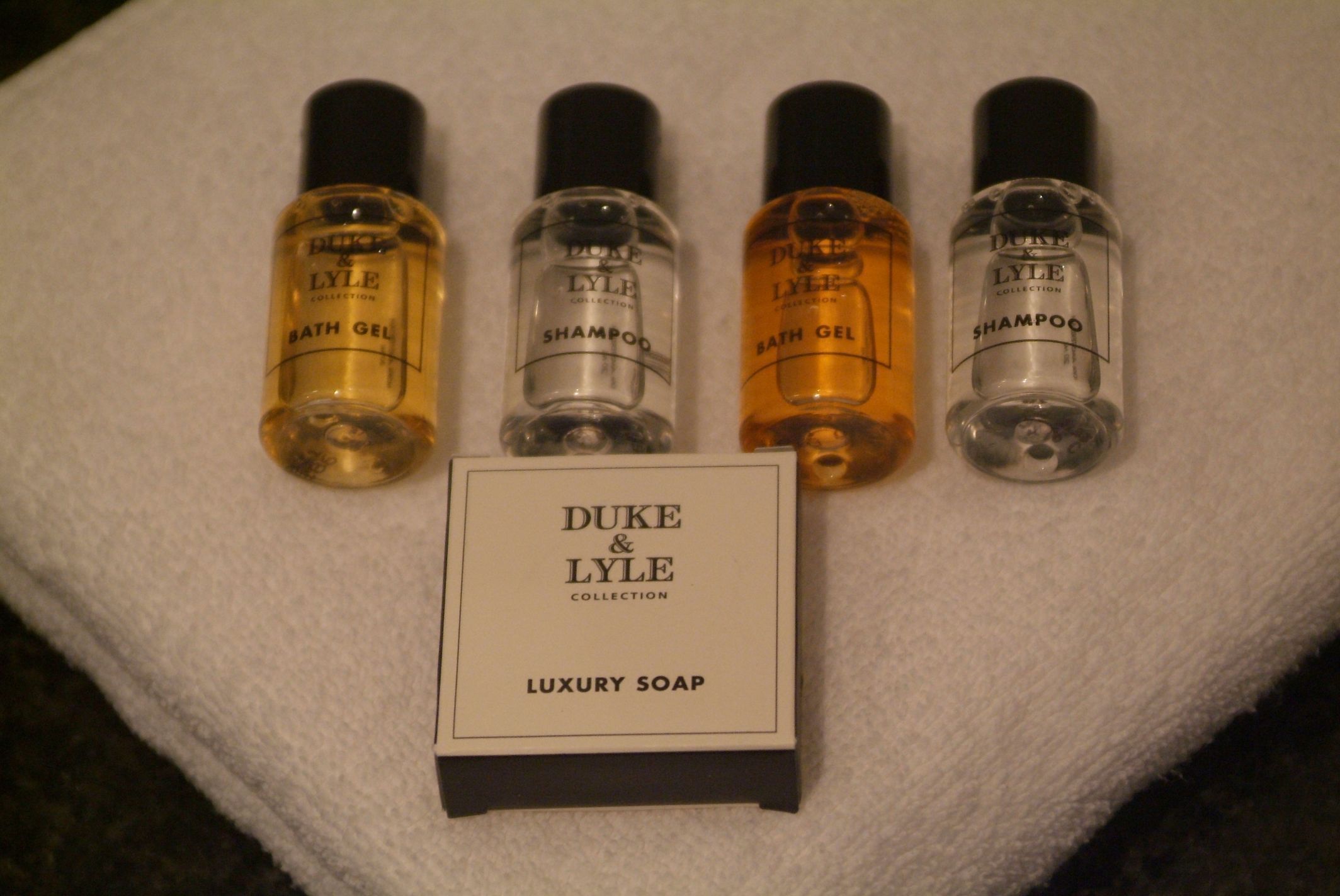 free toiletries, hair dryer, towels, soap