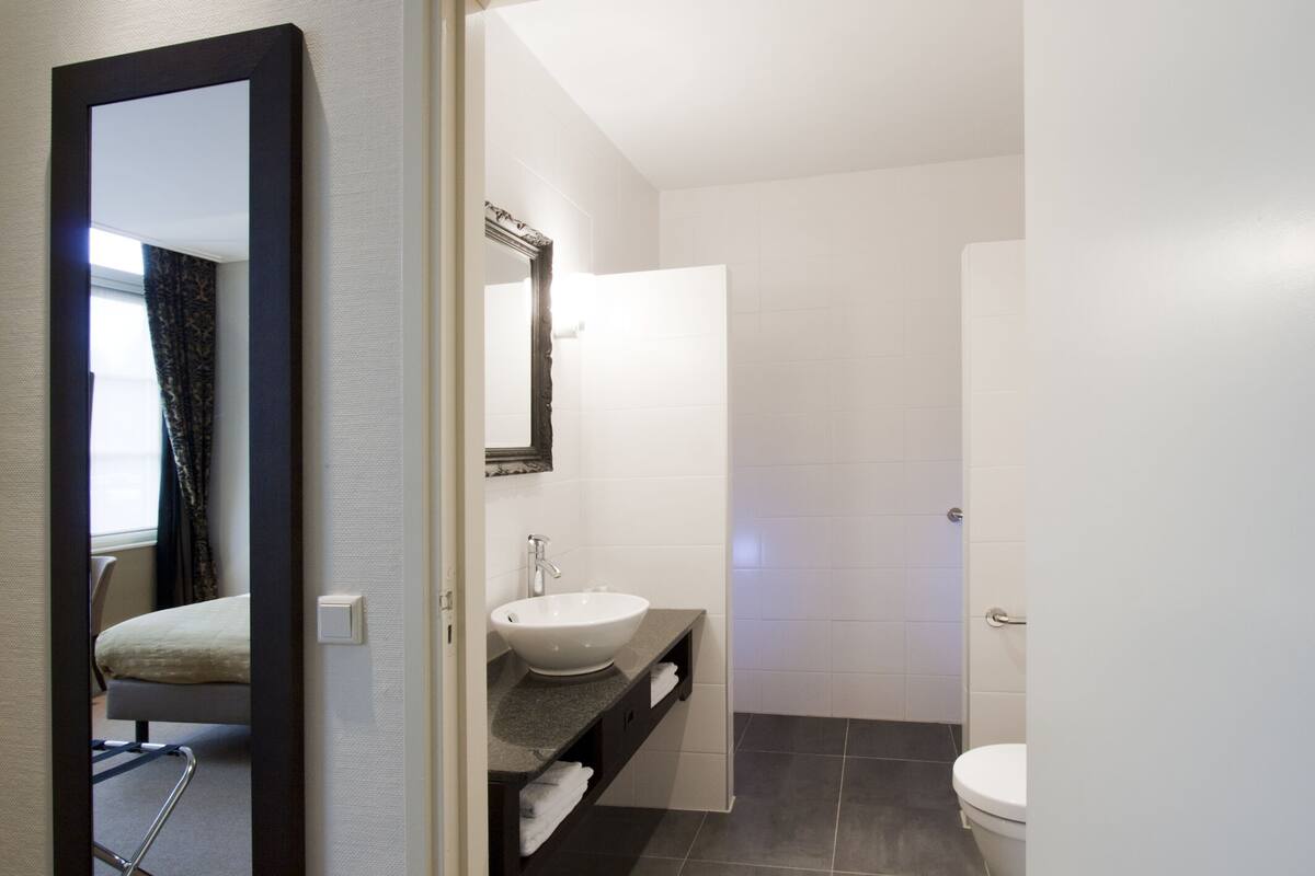 free toiletries, hair dryer, towels, soap