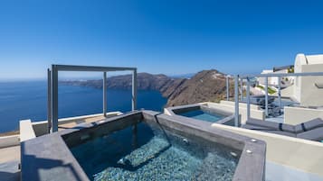 Junior Suite, 1 Bedroom, Hot Tub, Sea View | Terrace/patio