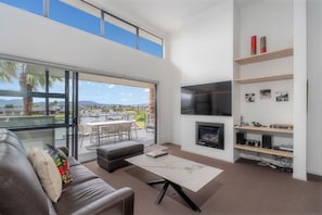 Flat-screen TV, DVD player