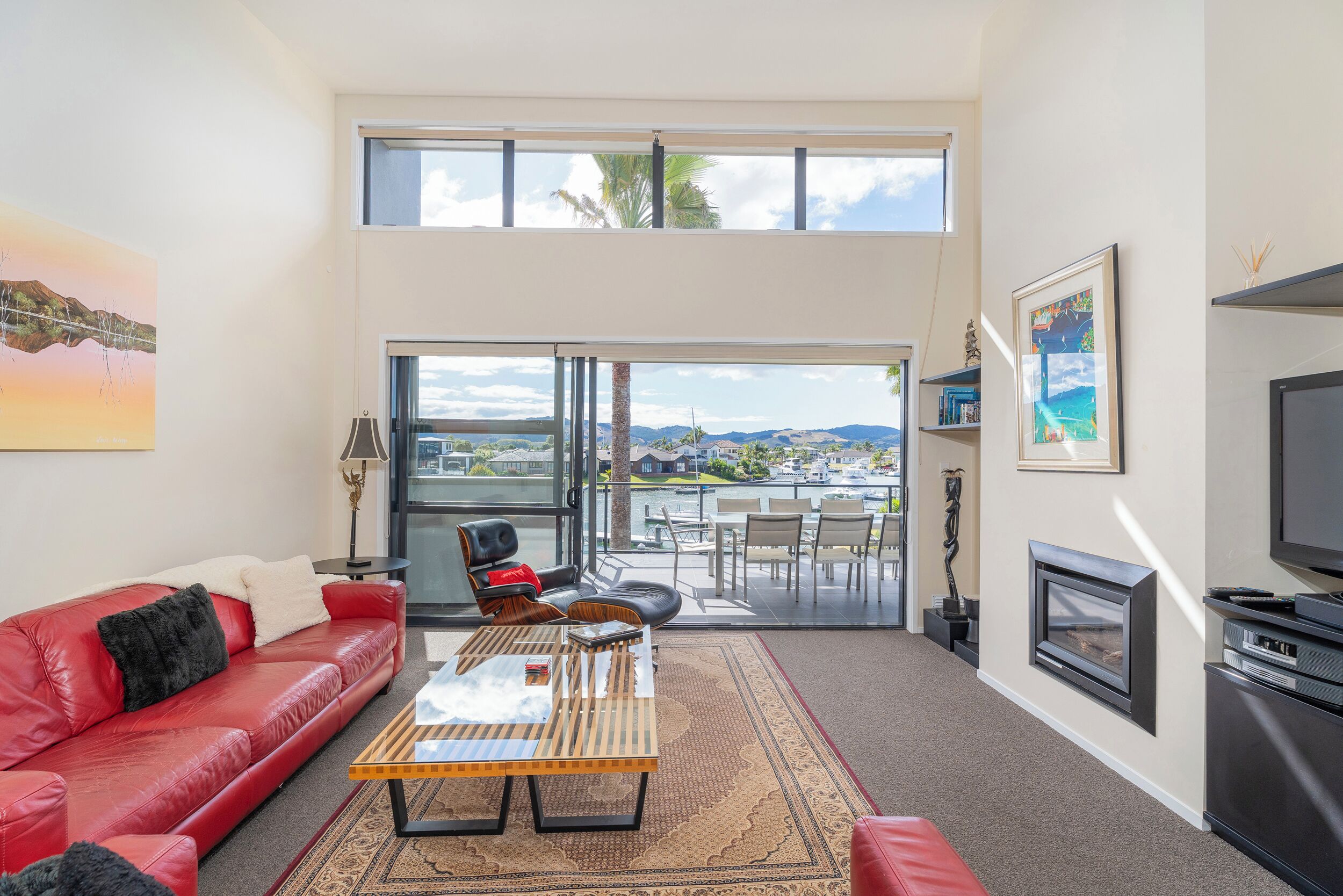 Flat-screen TV, DVD player