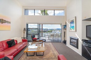 Flat-screen TV, DVD player