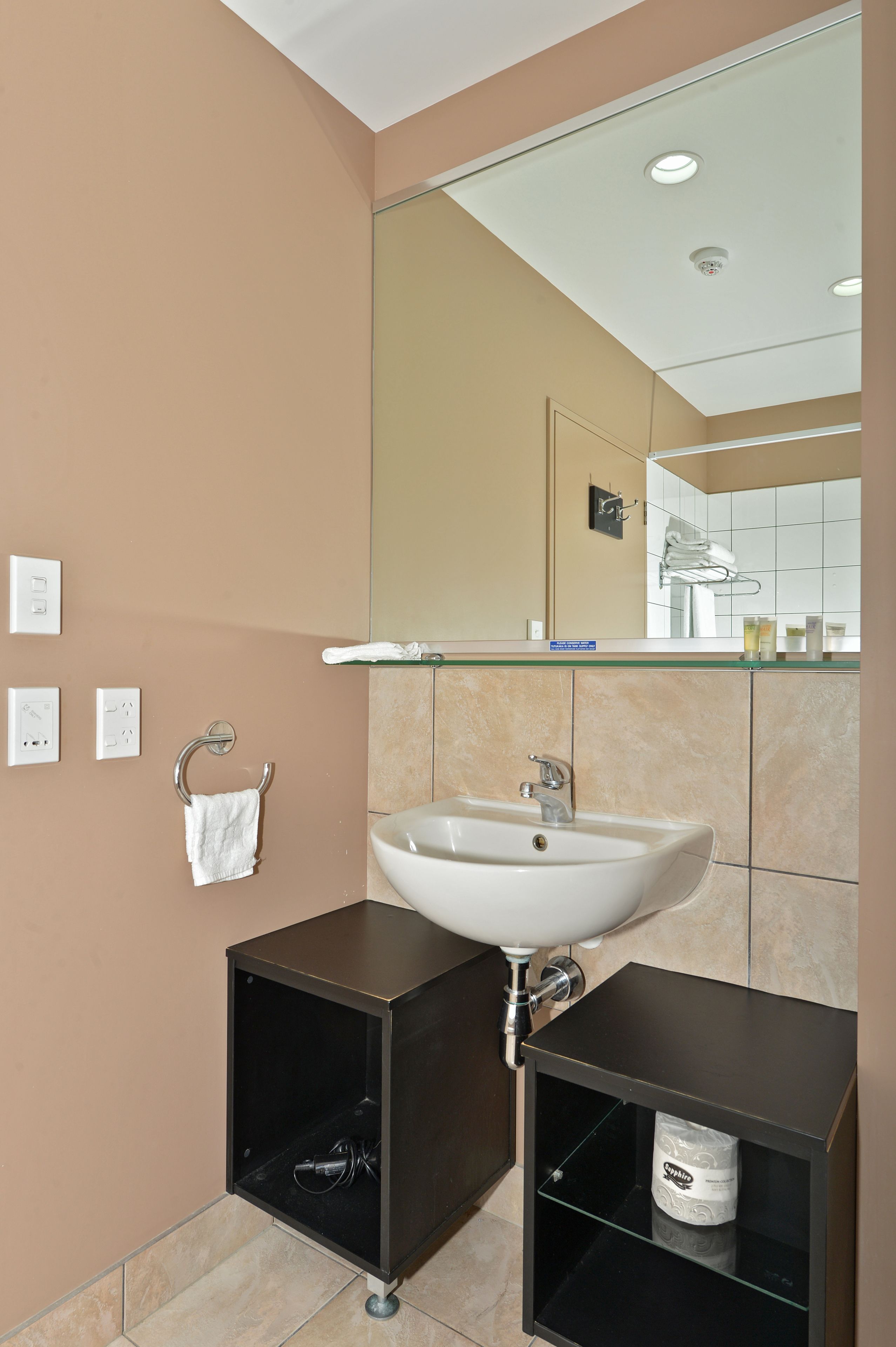 free toiletries, hair dryer, towels