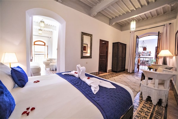 Family Suite, Multiple Beds, Private Bathroom, City View (Vue Ville) | Egyptian cotton sheets, premium bedding, pillowtop beds, in-room safe