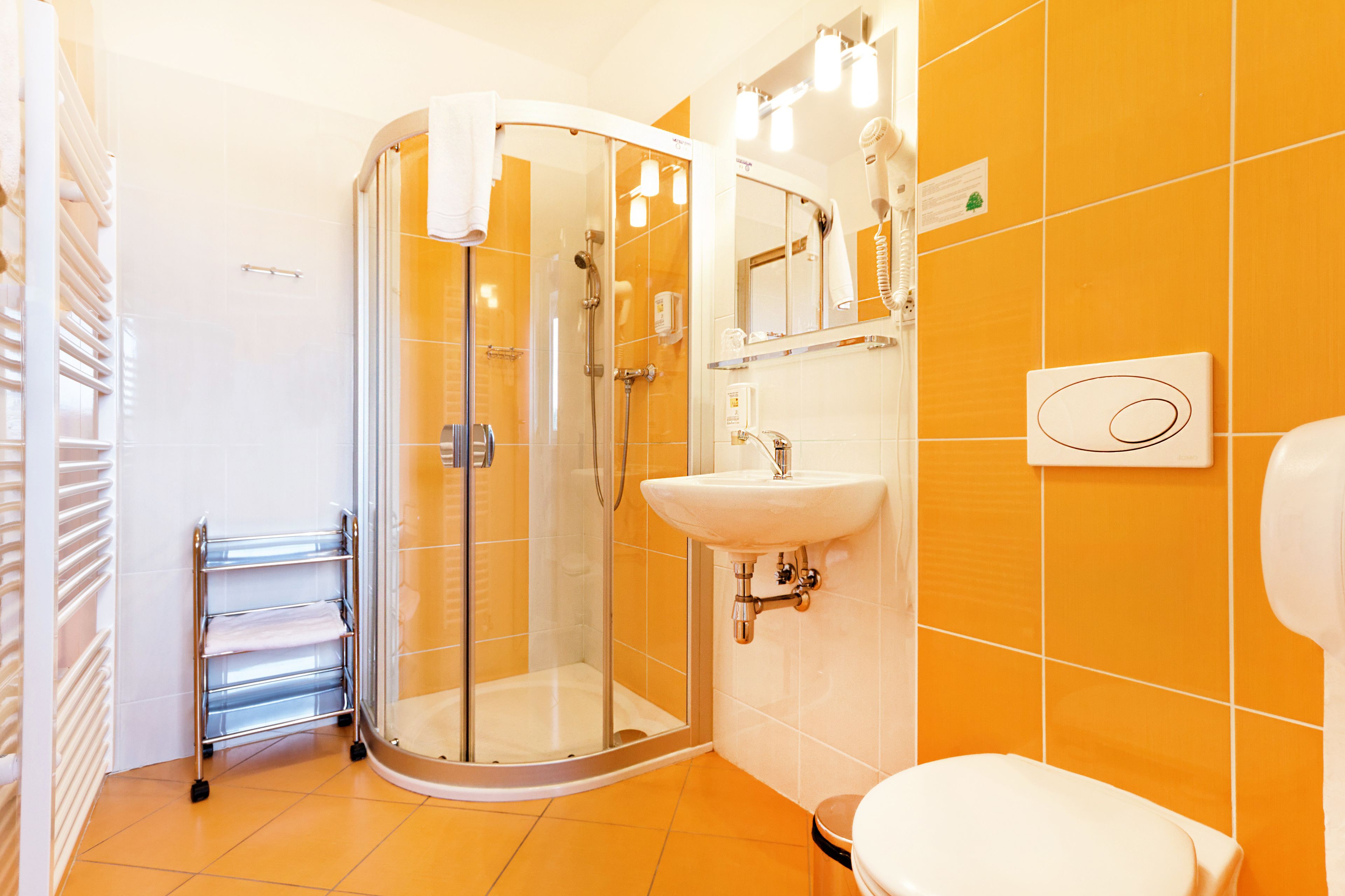 single room | bathroom | shower, free toiletries, hair dryer, towels