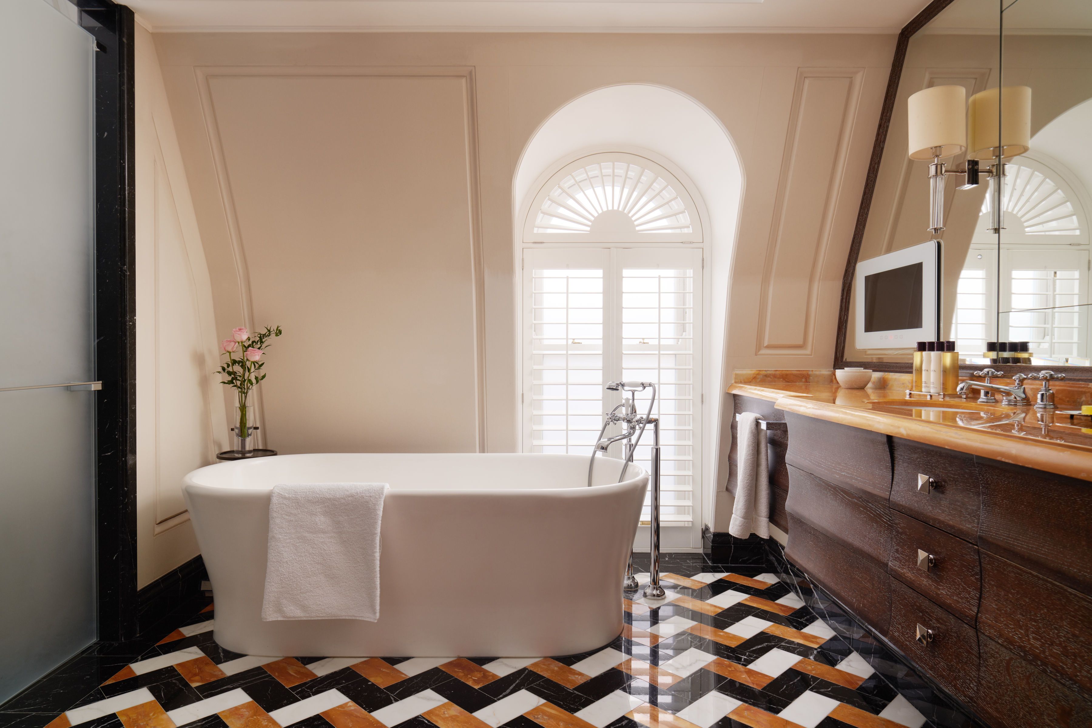 penthouse (the whitehall) | bathroom | separate bathtub and shower, deep-soaking bathtub, rainfall showerhead