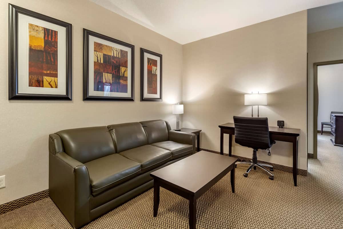 Suite, 1 King Bed, Non Smoking, Refrigerator & Microwave (with Sofabed) | Desk, laptop workspace, iron/ironing board, free WiFi