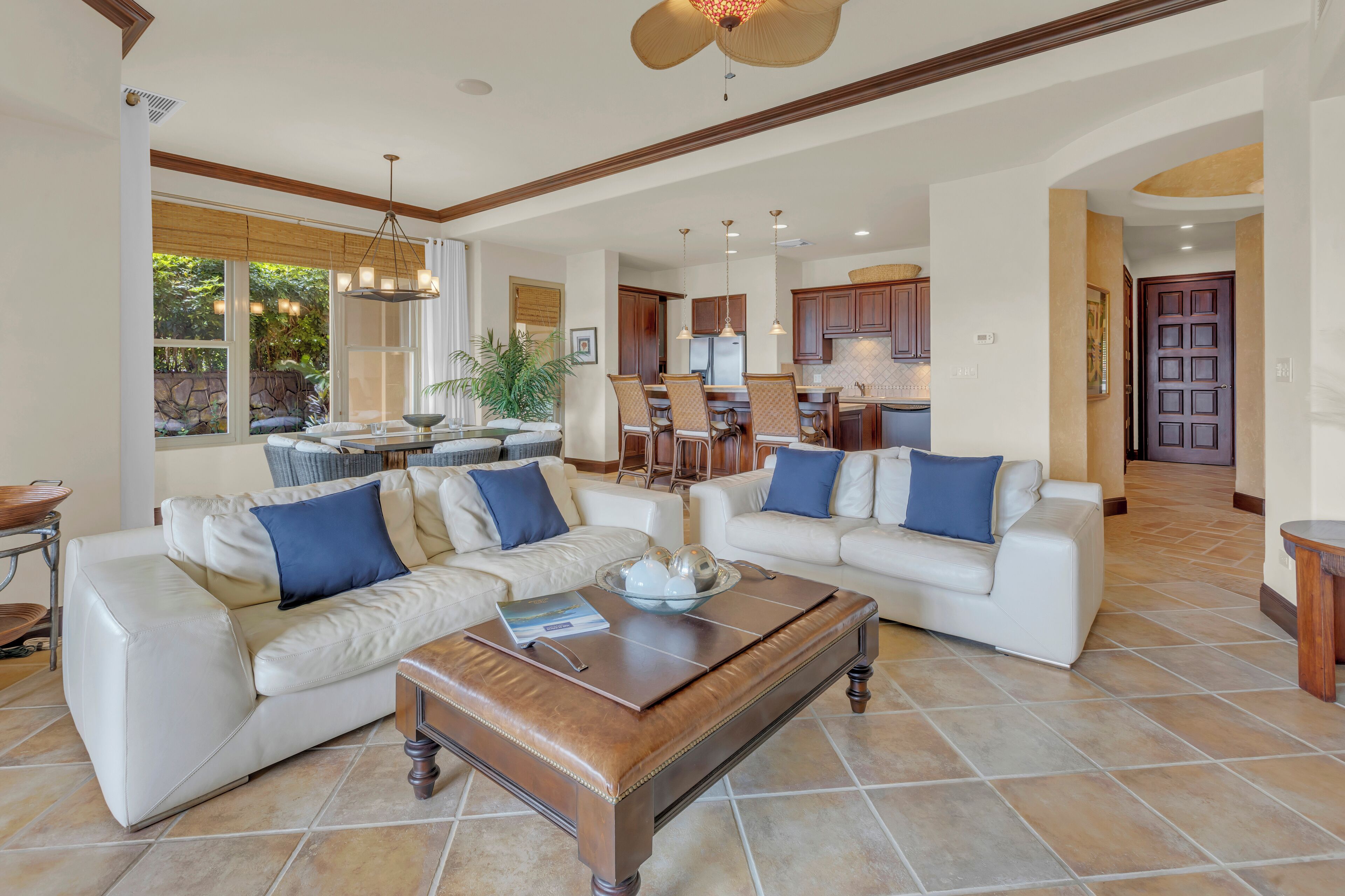 premium condo, ocean view | living area | 32-inch tv with cable channels