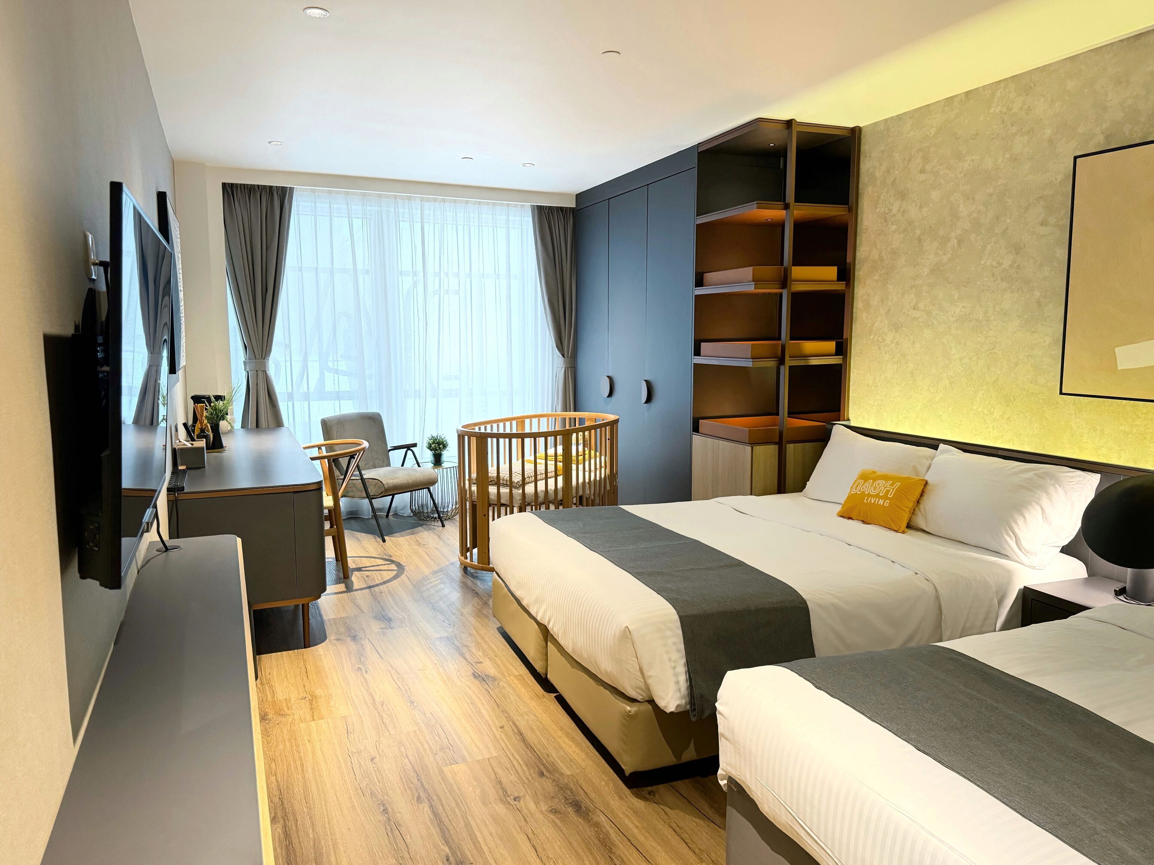 In-room safe, desk, laptop workspace, iron/ironing board