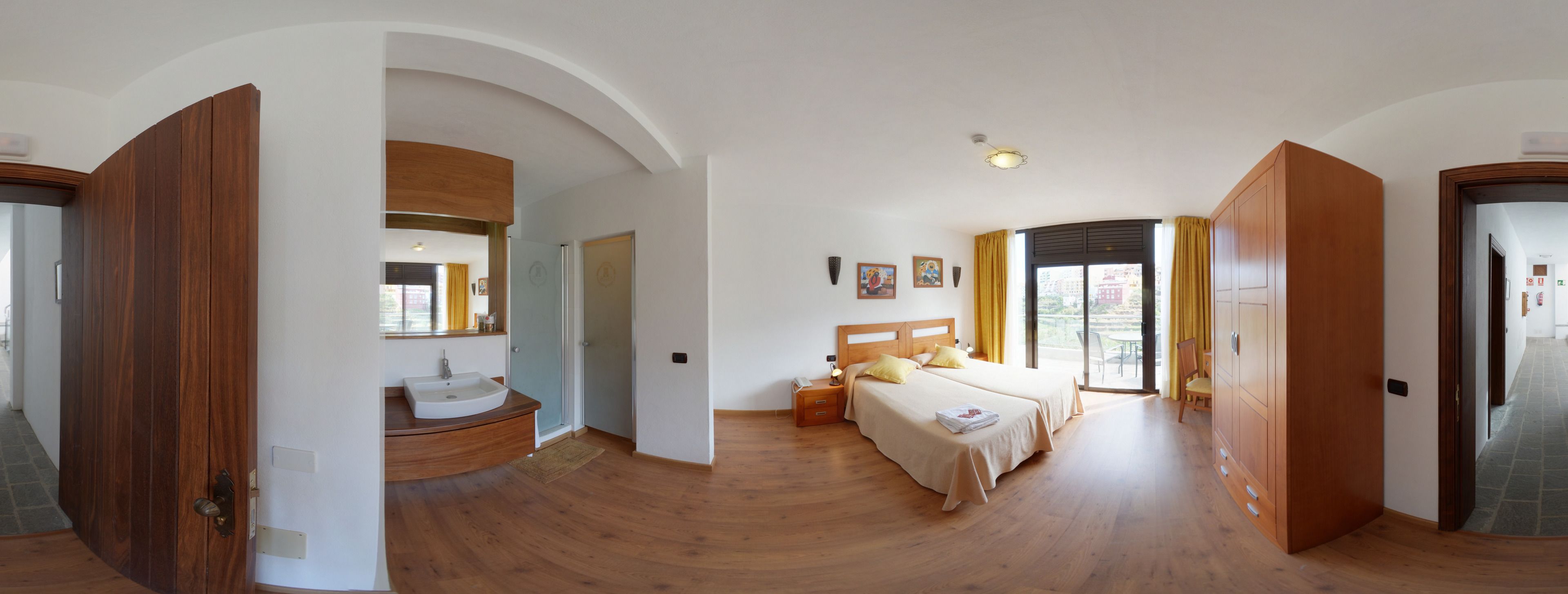 1 bedroom, desk, blackout curtains, iron/ironing board