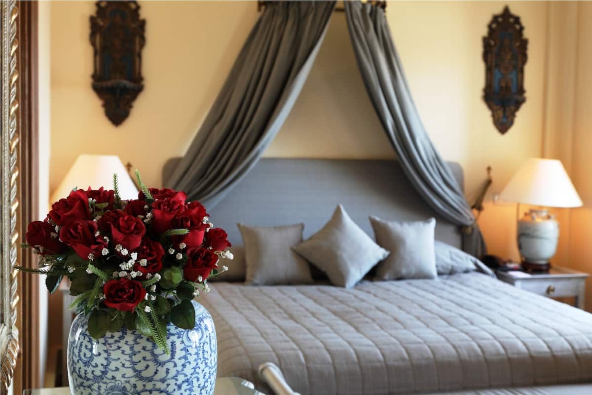 one bedroom royal suite | in-room safe, individually decorated, desk, laptop workspace