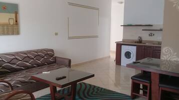 Appartement, 1 slaapkamer | Lakens van Egyptisch katoen, luxe beddengoed, pillowtop-bedden