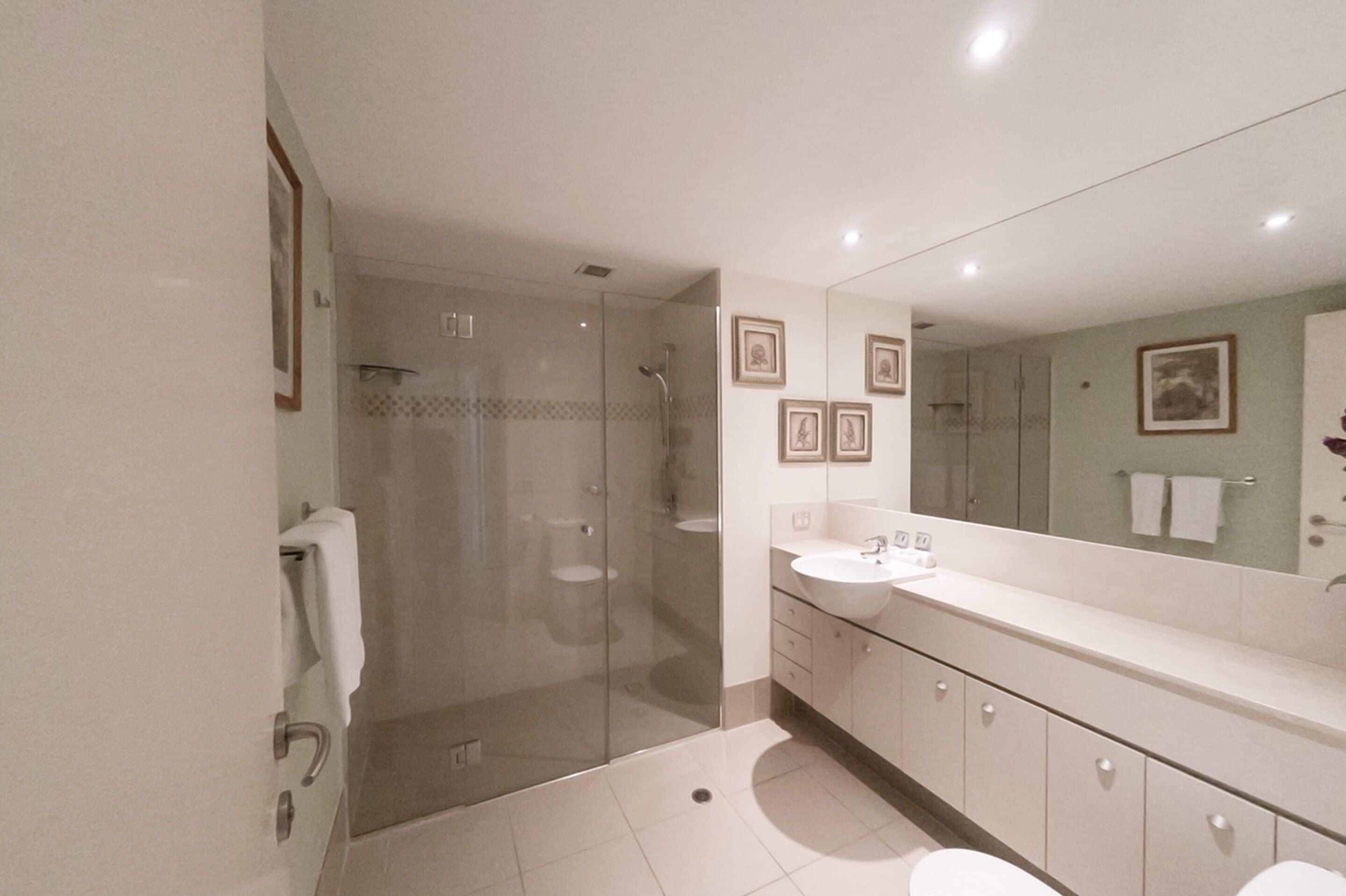 resort three bedroom ocean view apartment | bathroom | free toiletries, hair dryer, towels, soap