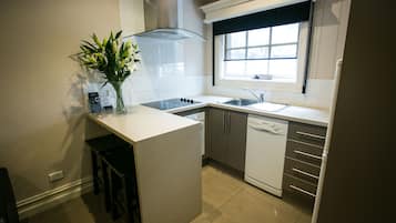 Fridge, microwave, coffee/tea maker, electric kettle