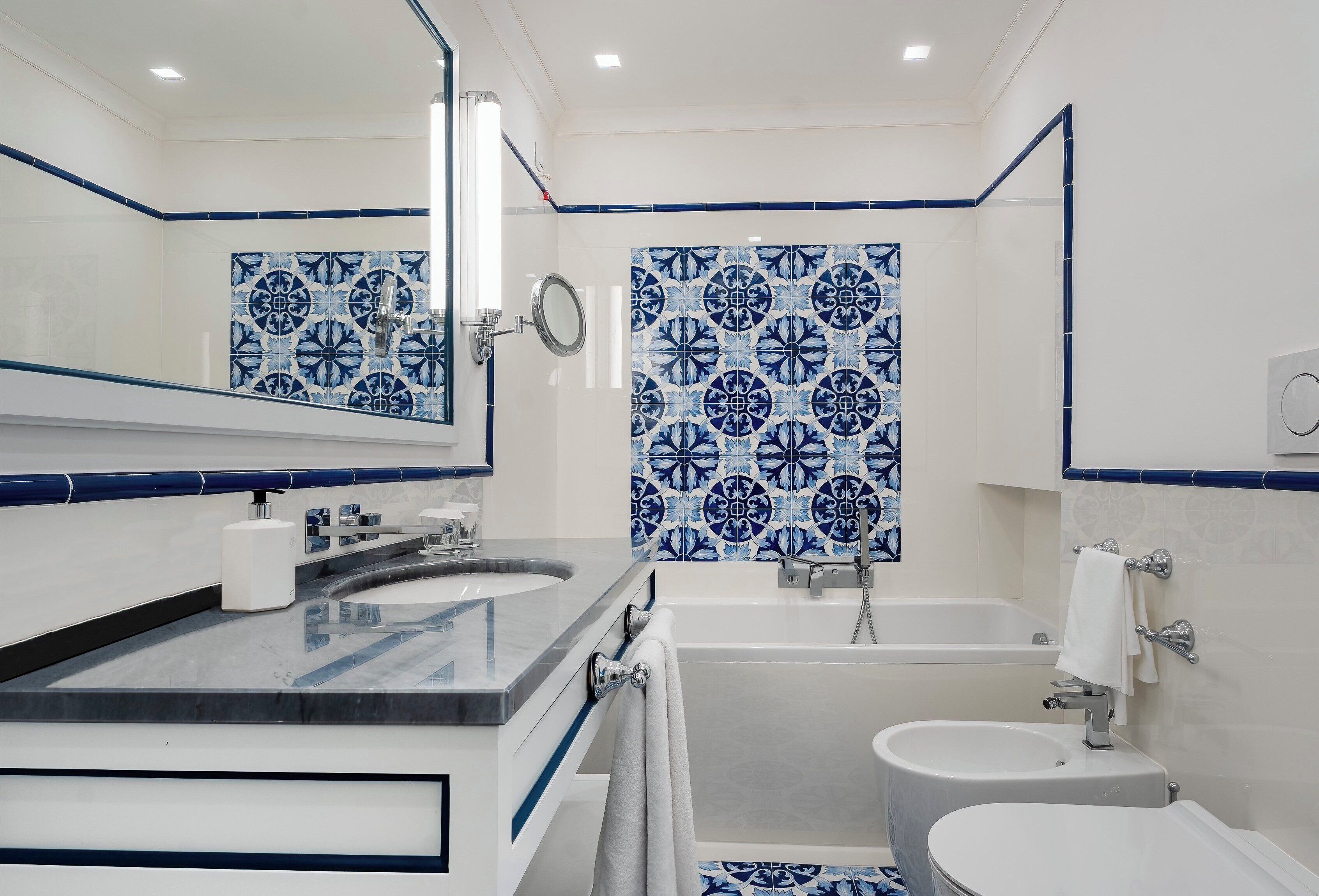 hair dryer, bathrobes, slippers, bidet