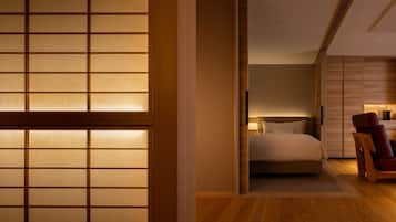 Suíte executiva | Roupas de cama premium, edredons de pluma, cofres nos quartos