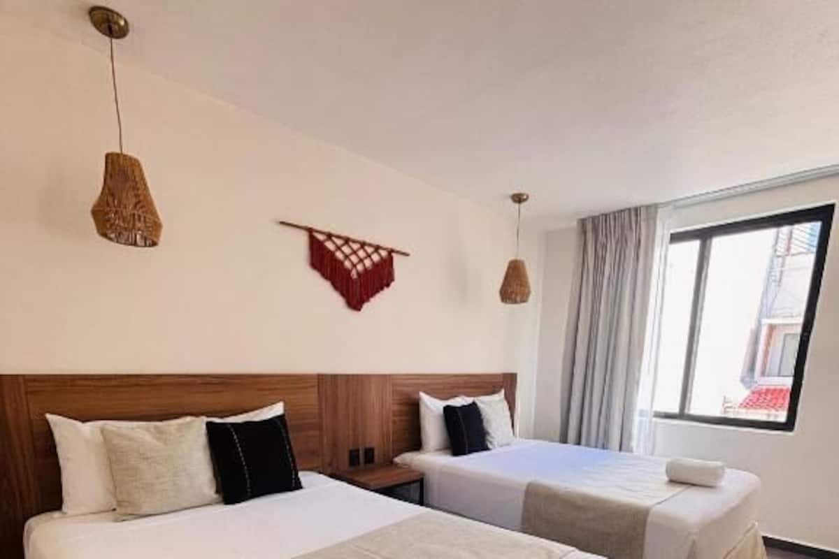 Standard Double Room, 2 Double Beds | Desk, laptop workspace, blackout drapes, free WiFi