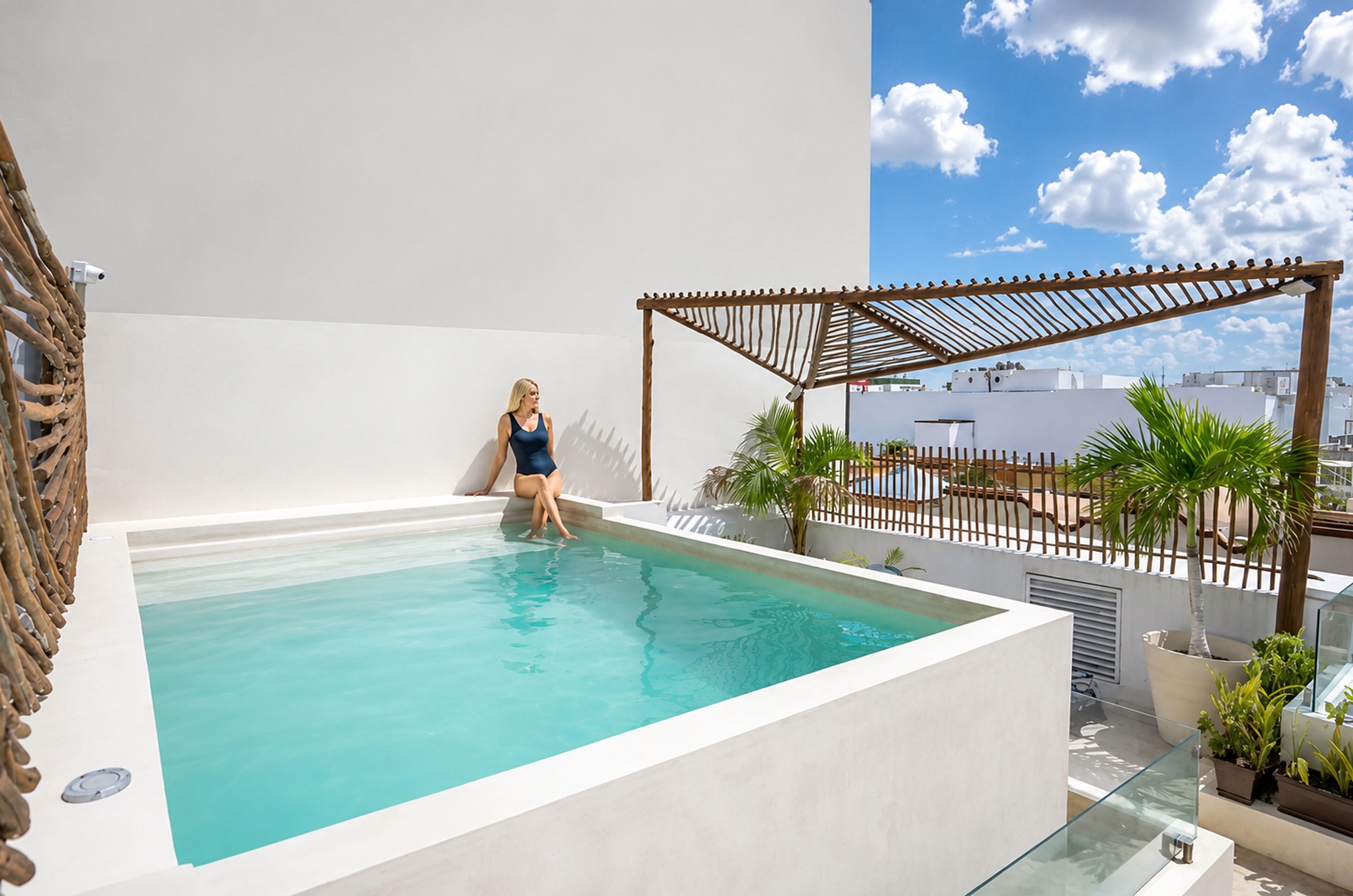 Outdoor pool, open 9:00 AM to 9:00 PM, pool loungers