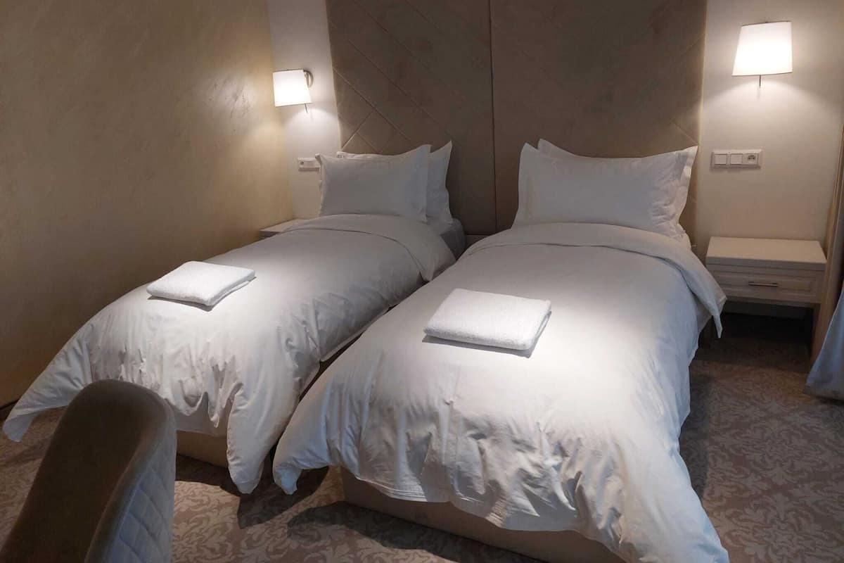 Habitación superior con 2 camas individuales | Minibar, escritorio, tabla de planchar con plancha y wifi gratis