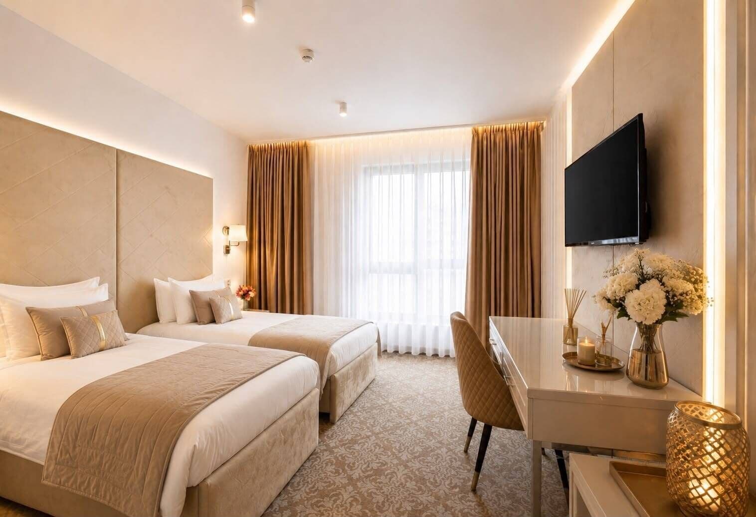 Superior Twin Room | Hypo-allergenic bedding, minibar, desk, laptop workspace