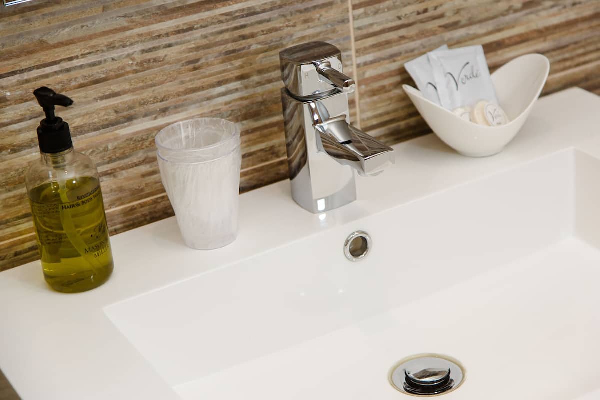 free toiletries, hair dryer, towels