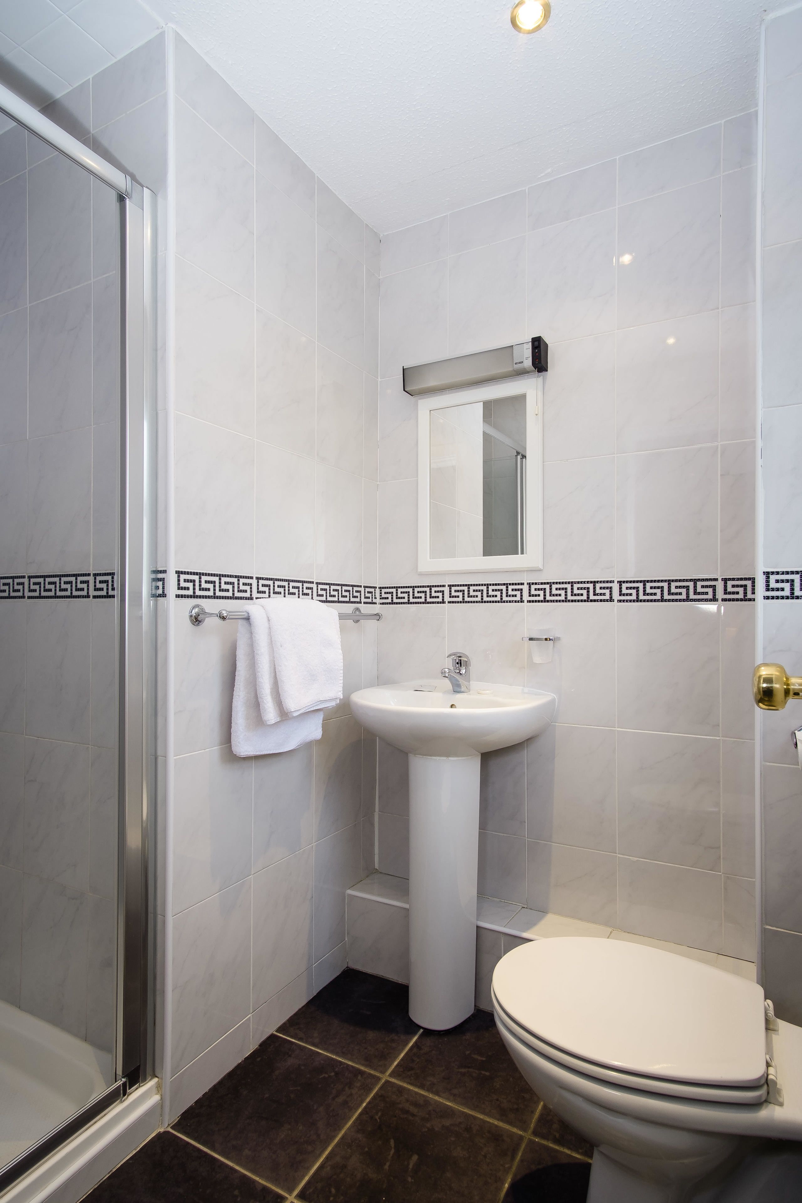 free toiletries, hair dryer, towels