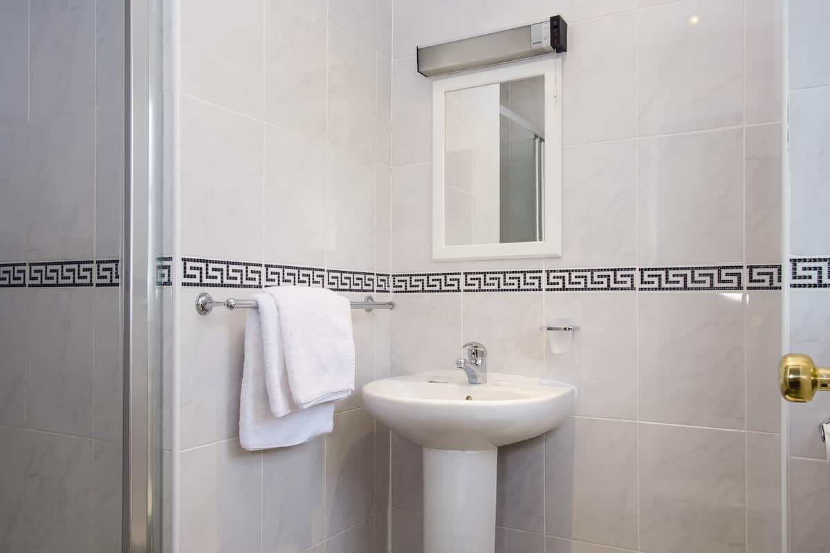 free toiletries, hair dryer, towels