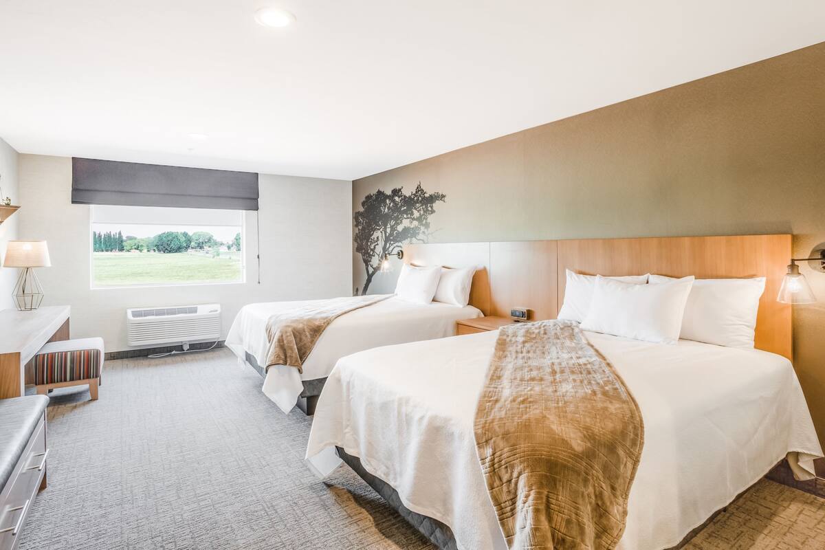 elite room, 2 queen beds, refrigerator, mountain view | 1 bedroom, premium bedding, down duvets, pillow-top beds