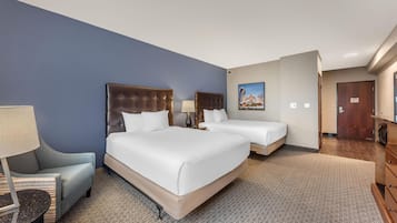 Room, 2 Queen Beds, Hearing Accessible (Roll-in Shower) | Desk, blackout drapes, iron/ironing board, free cribs/infant beds