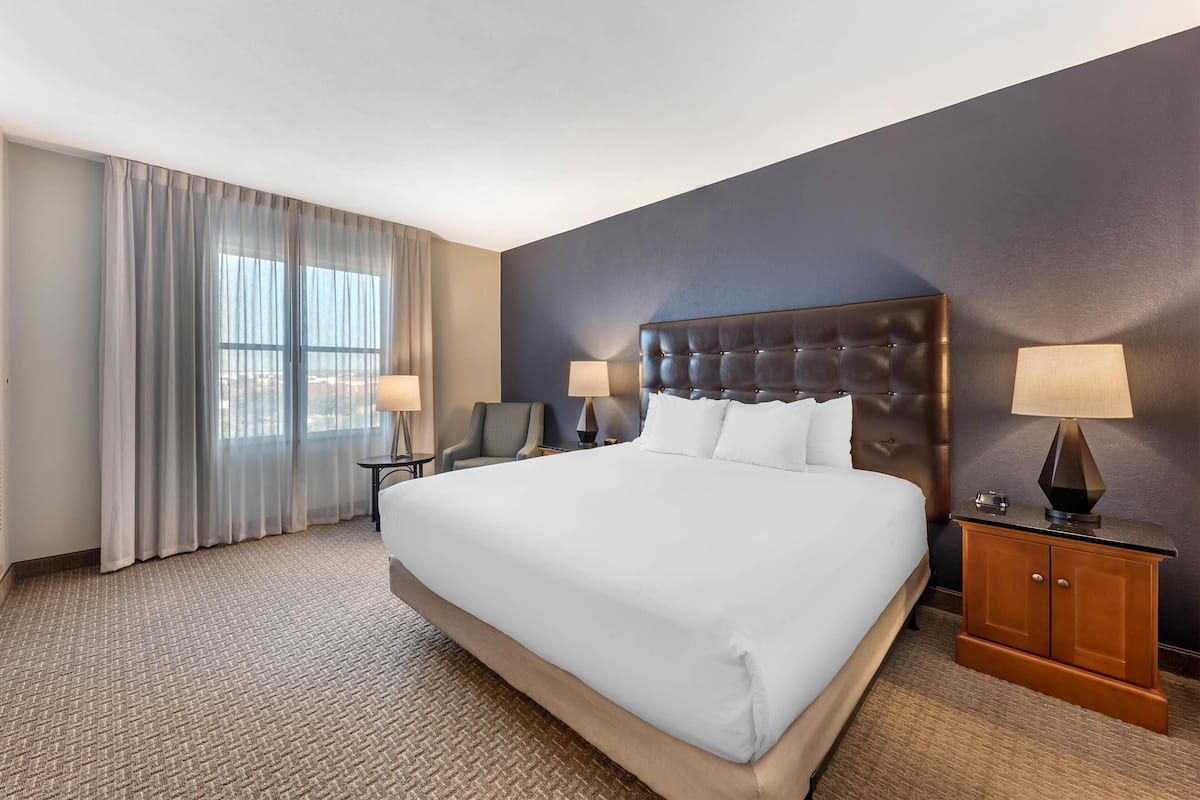 Suite, 1 King Bed with Sofa bed, Accessible (2 Rooms, Roll in Shower, Upper Floor) | 1 bedroom, desk, blackout drapes, iron/ironing board