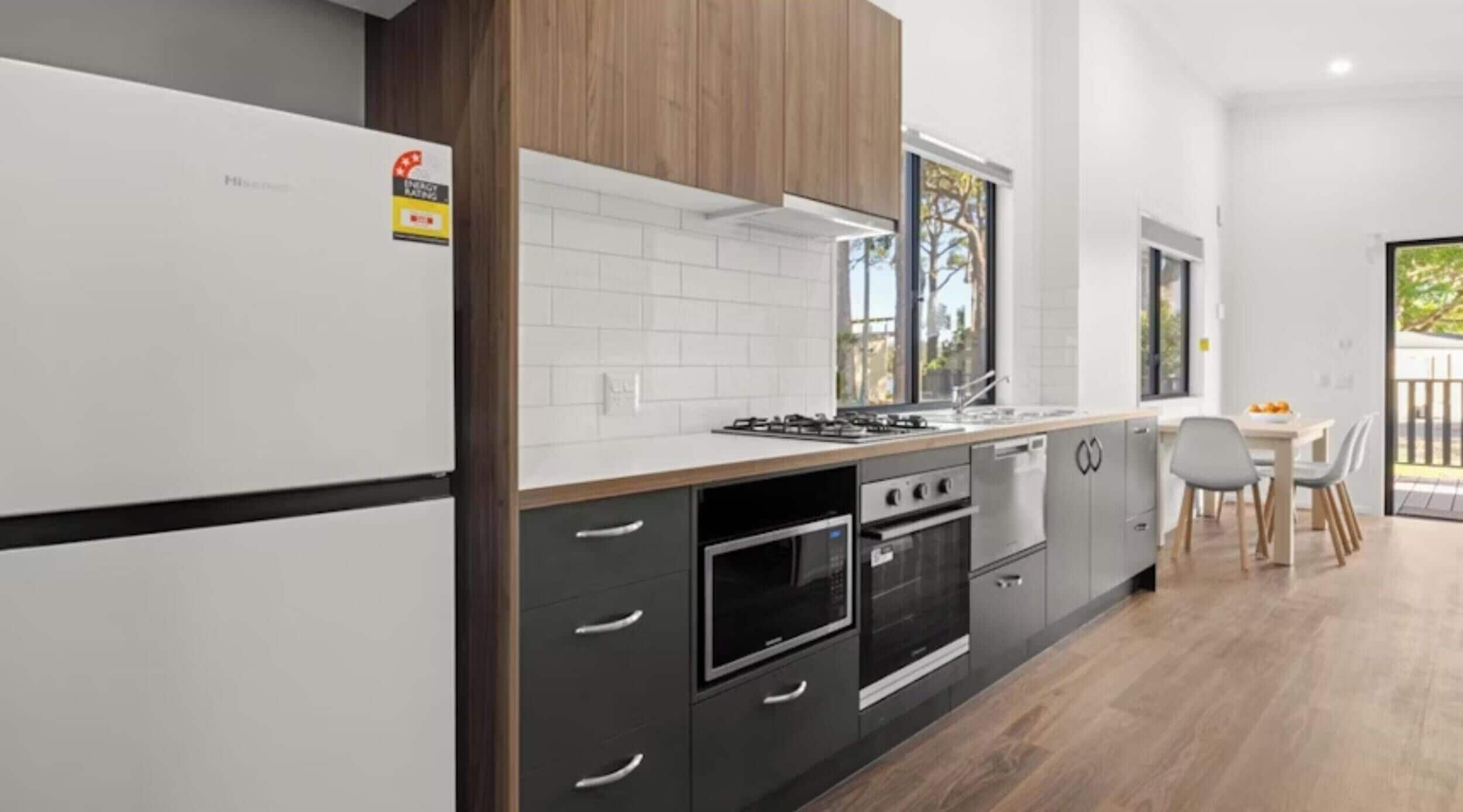 Deluxe 2 Bedroom Accessible Cabin - Sleeps 5 | Private kitchen | Fridge, microwave, oven, stovetop