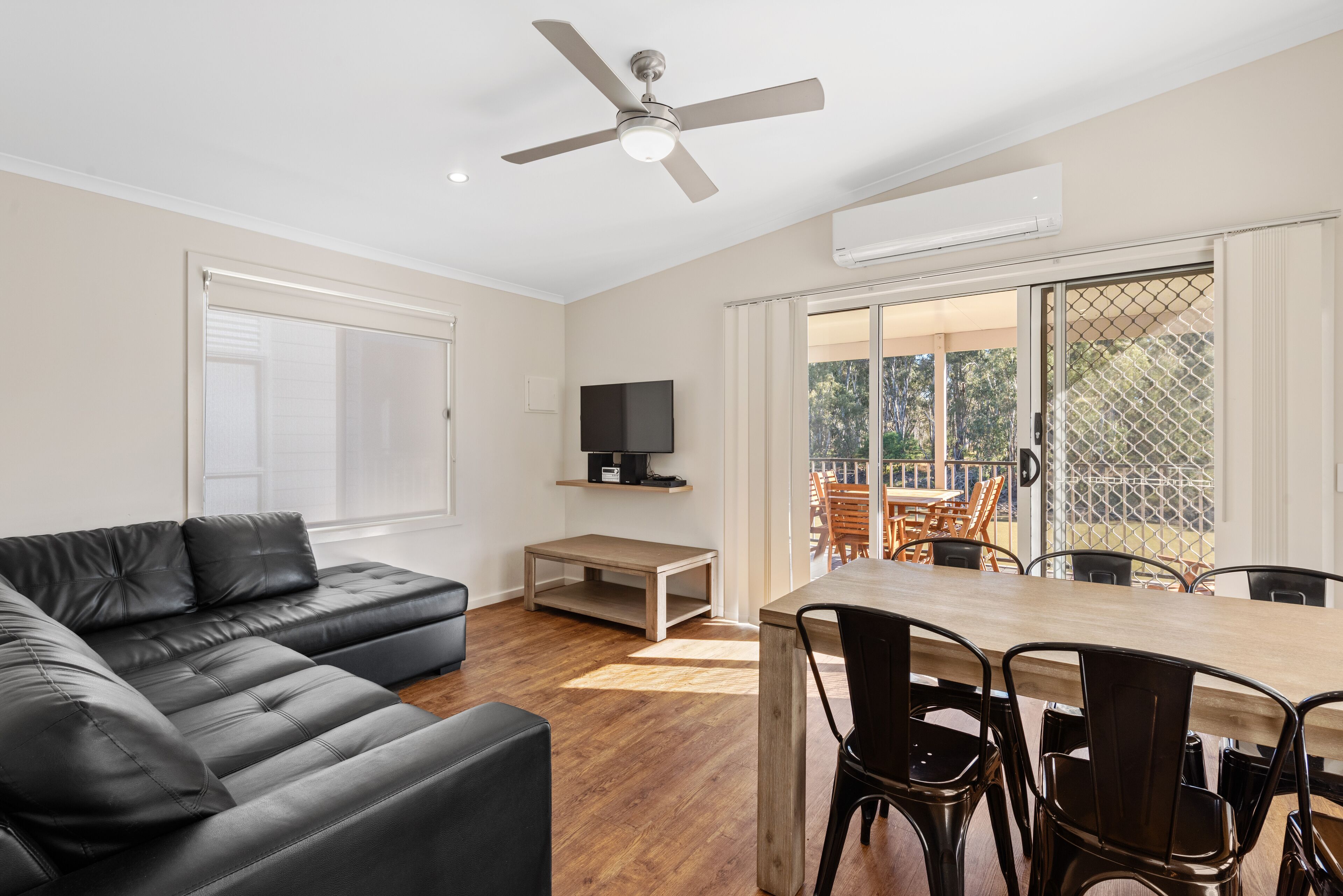 Deluxe 2 Bedroom Riverfront Cabin - Sleeps 5 | Living room | TV, DVD player