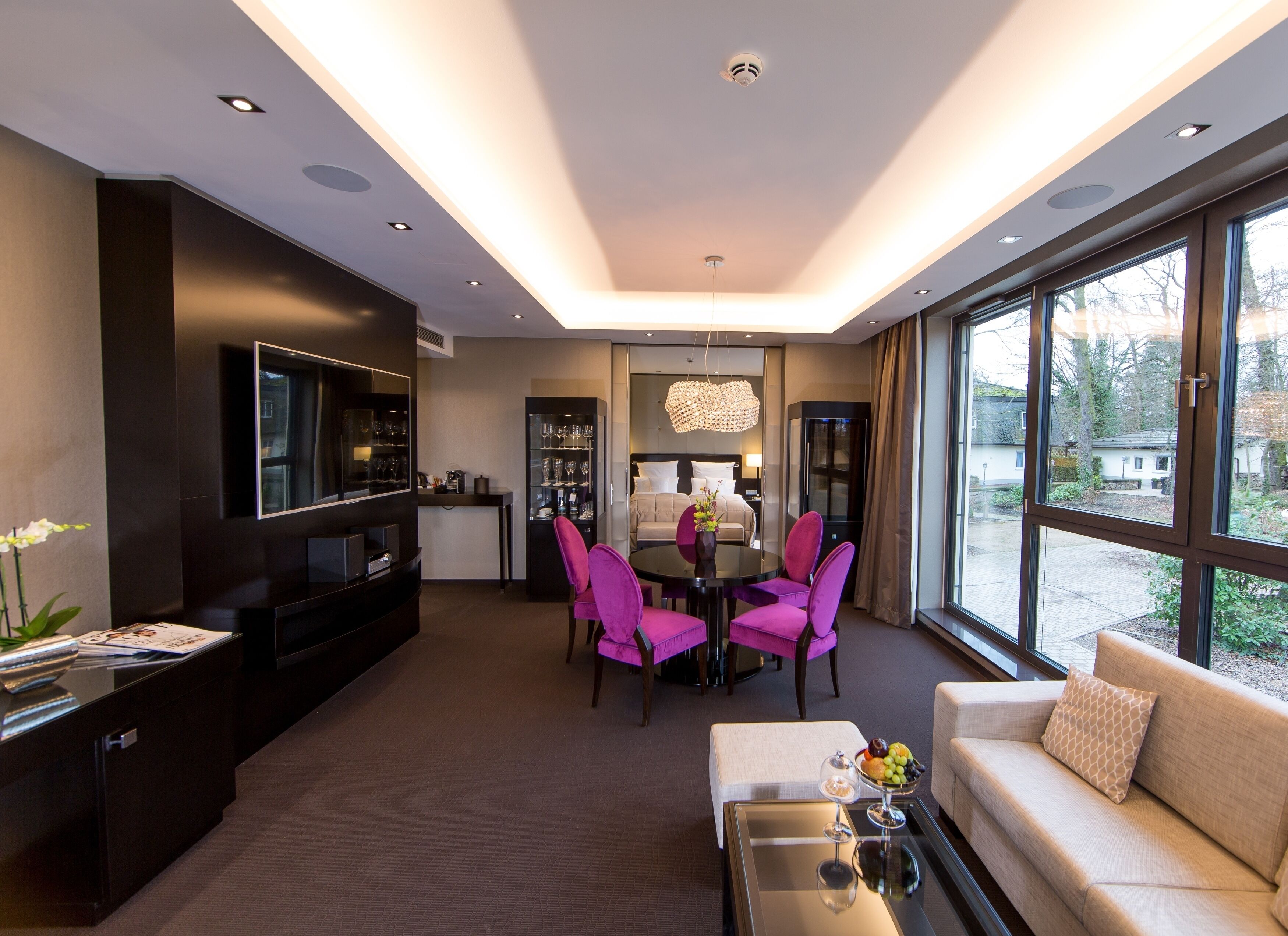 grand suite | living area | flat-screen tv, ipod dock, pay films, mp3 dock
