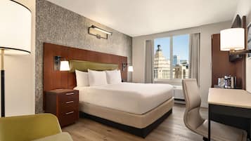 Room, 1 King Bed, Non Smoking, City View | In-room safe, desk, laptop workspace, blackout drapes