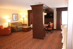 Suite, 2 Queen Beds, Non Smoking | Down comforters, desk, laptop workspace, iron/ironing board