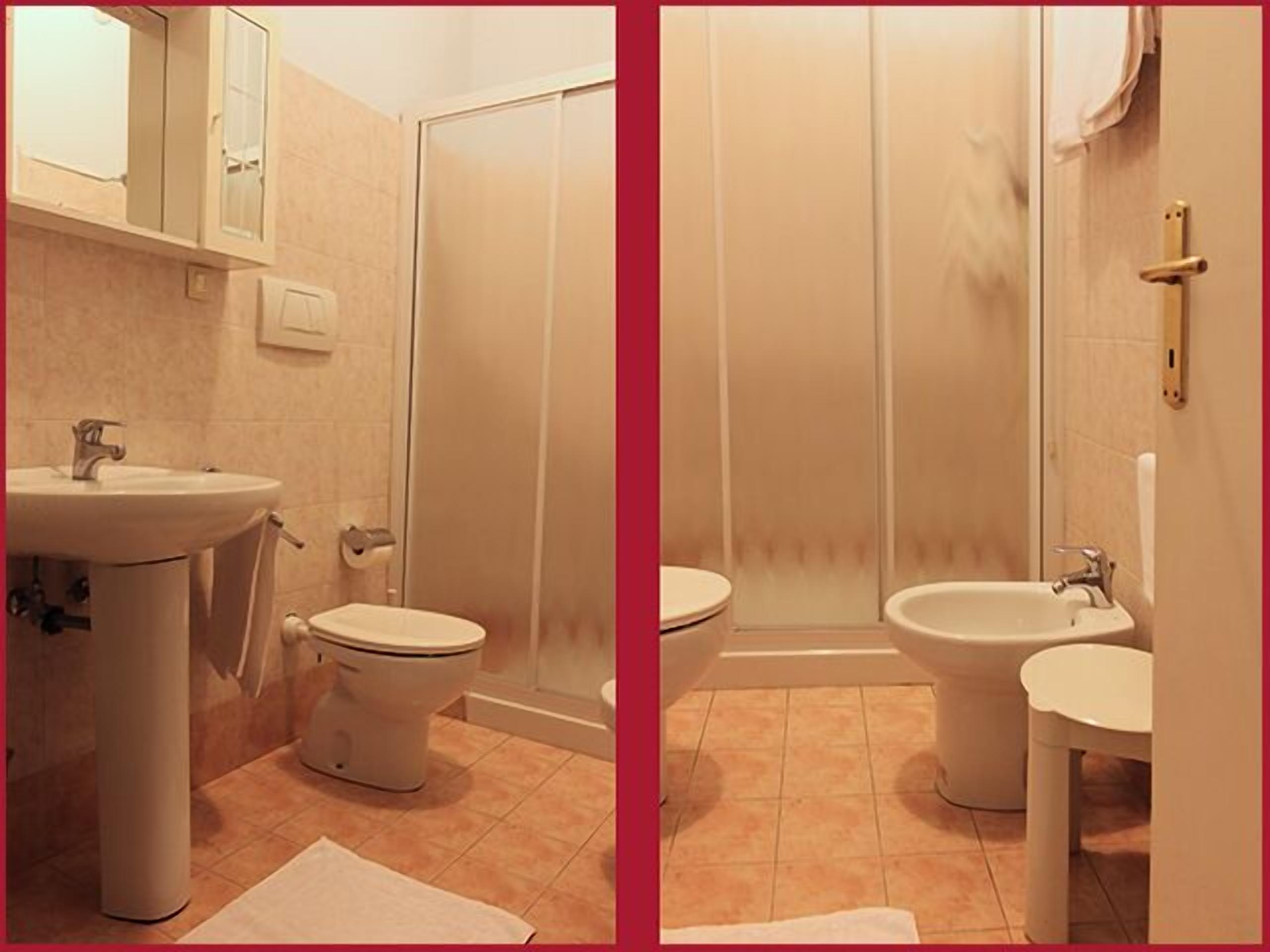 triple room | bathroom | shower, hair dryer, towels