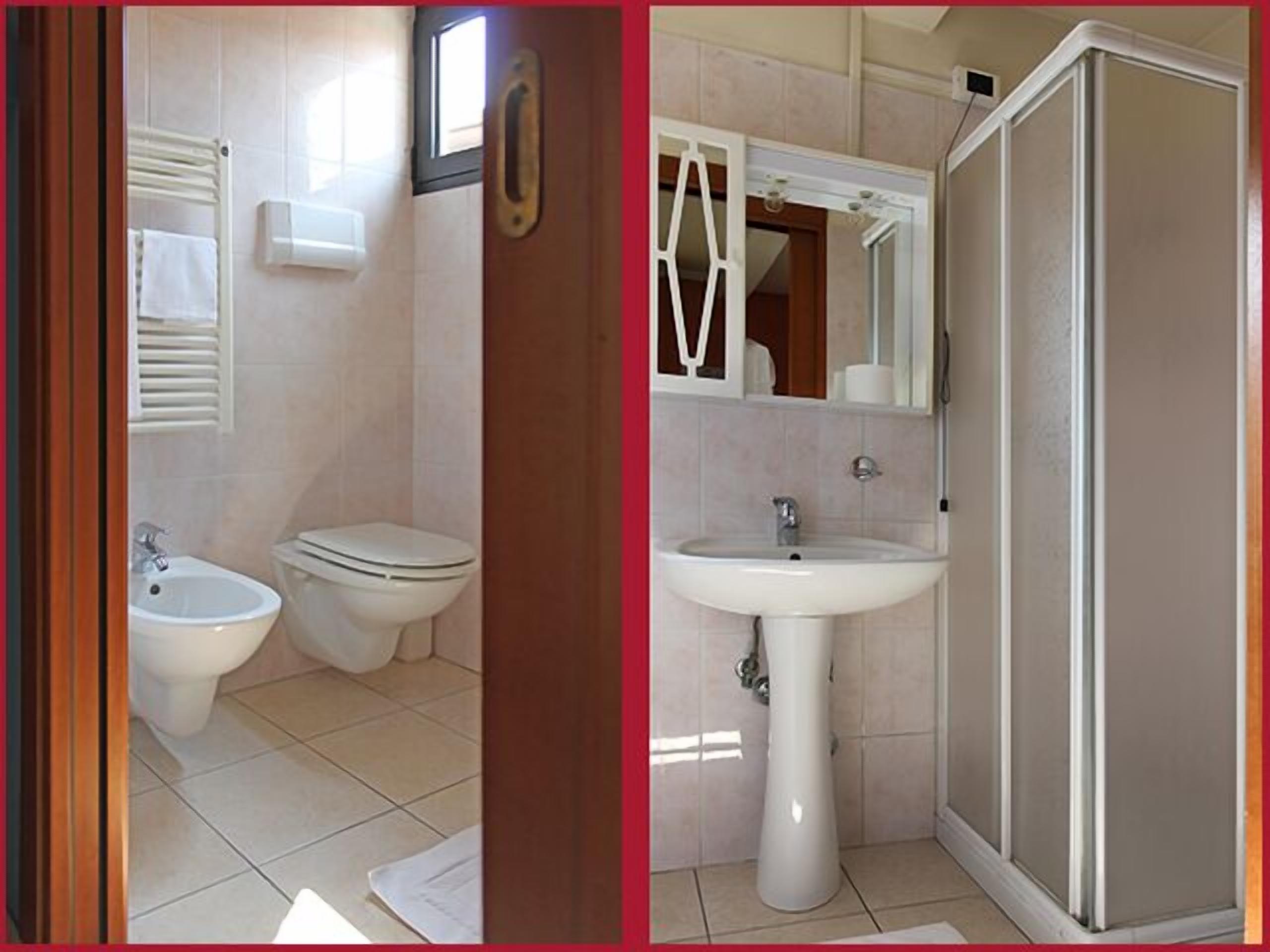 single room | bathroom | shower, hair dryer, towels