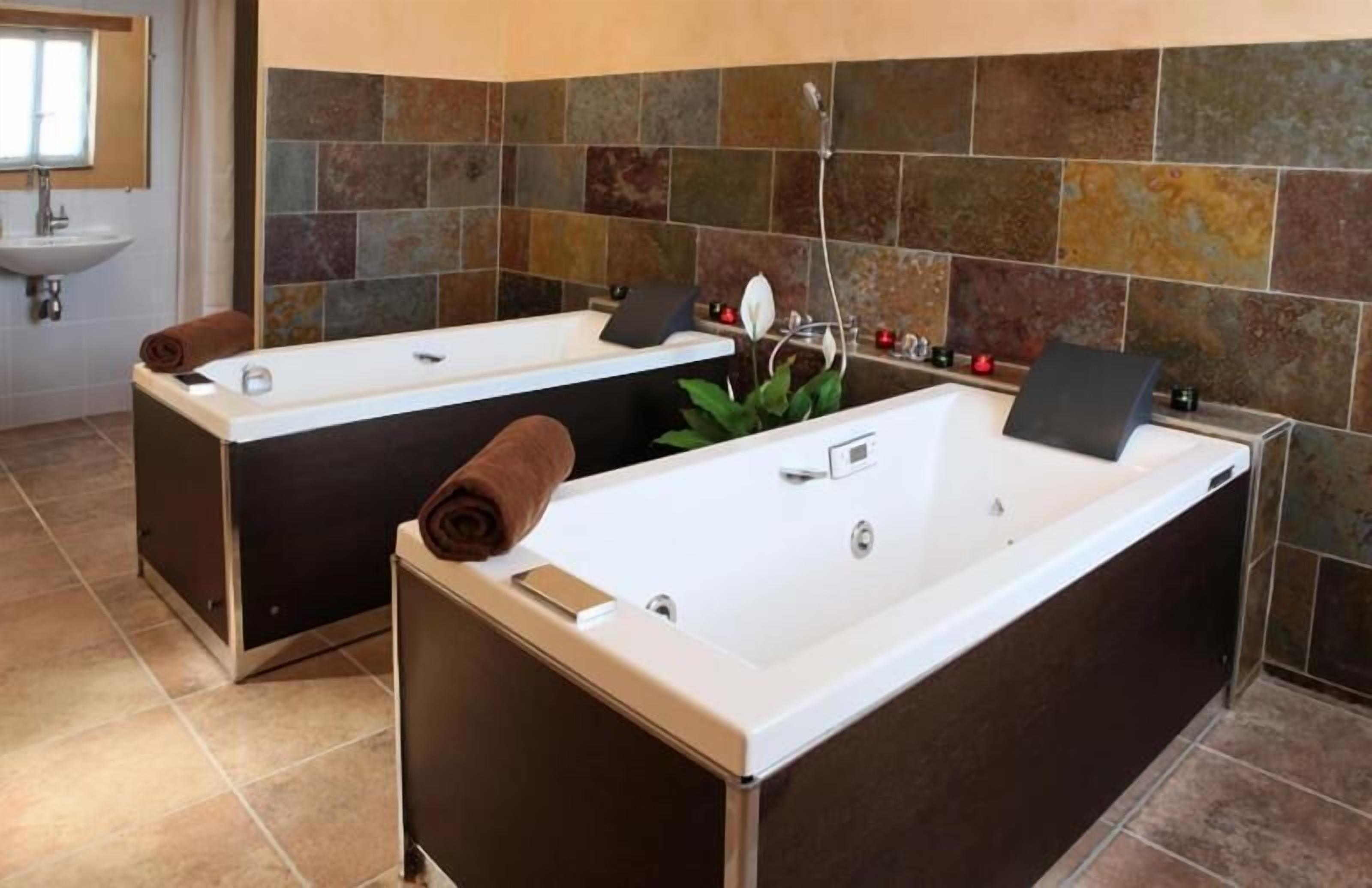 free toiletries, hair dryer, towels