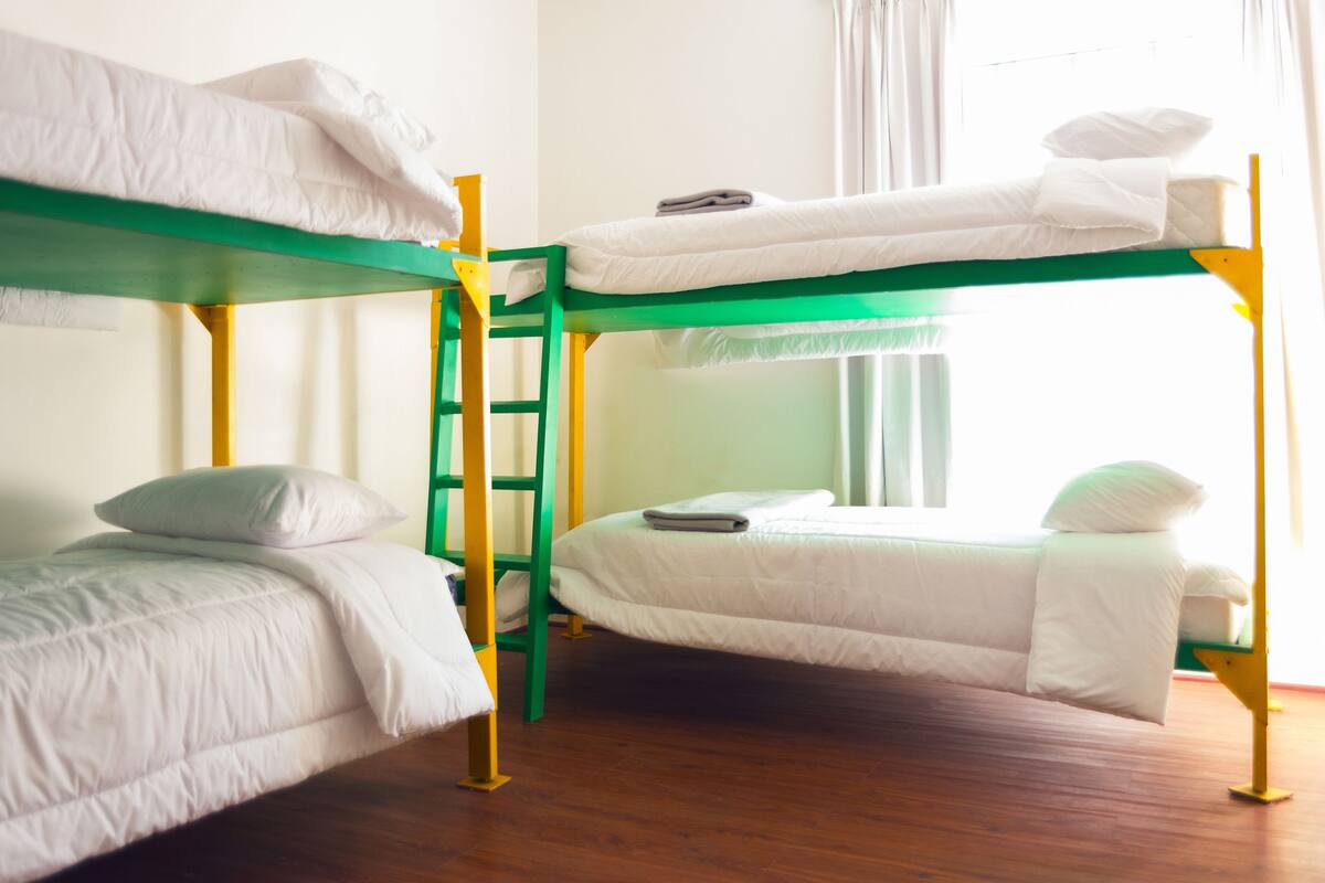 Laptop workspace, WiFi (free), bed sheets