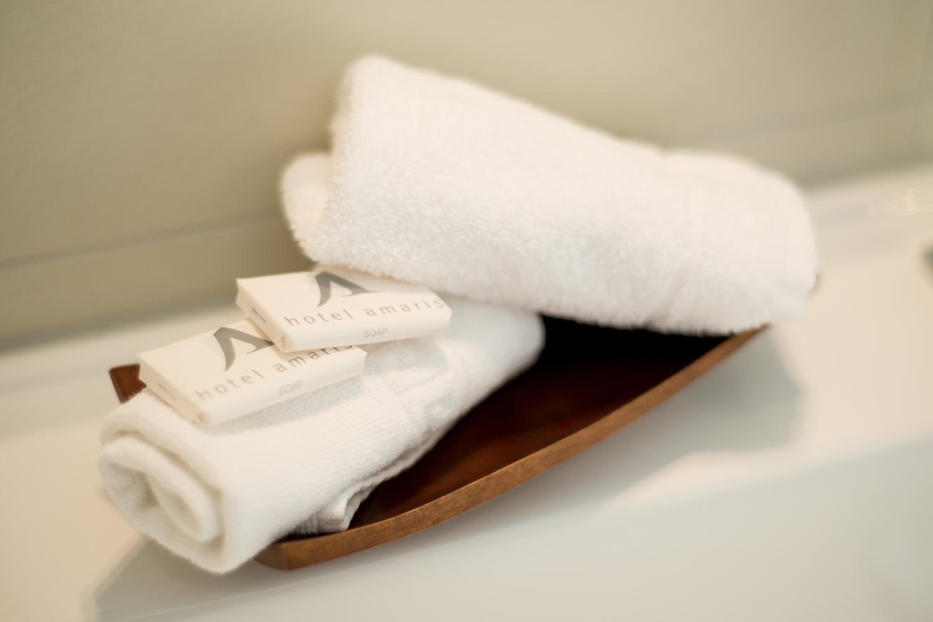 free toiletries, hair dryer, bathrobes, towels