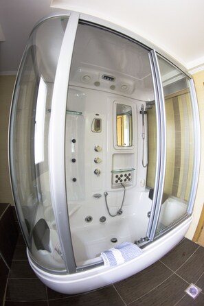 Suite | Bathroom | Free toiletries, hair dryer, slippers, towels