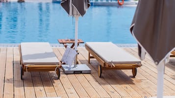 Outdoor pool, a waterfall pool