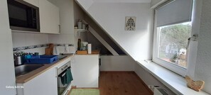 Fridge, microwave, stovetop, dishwasher