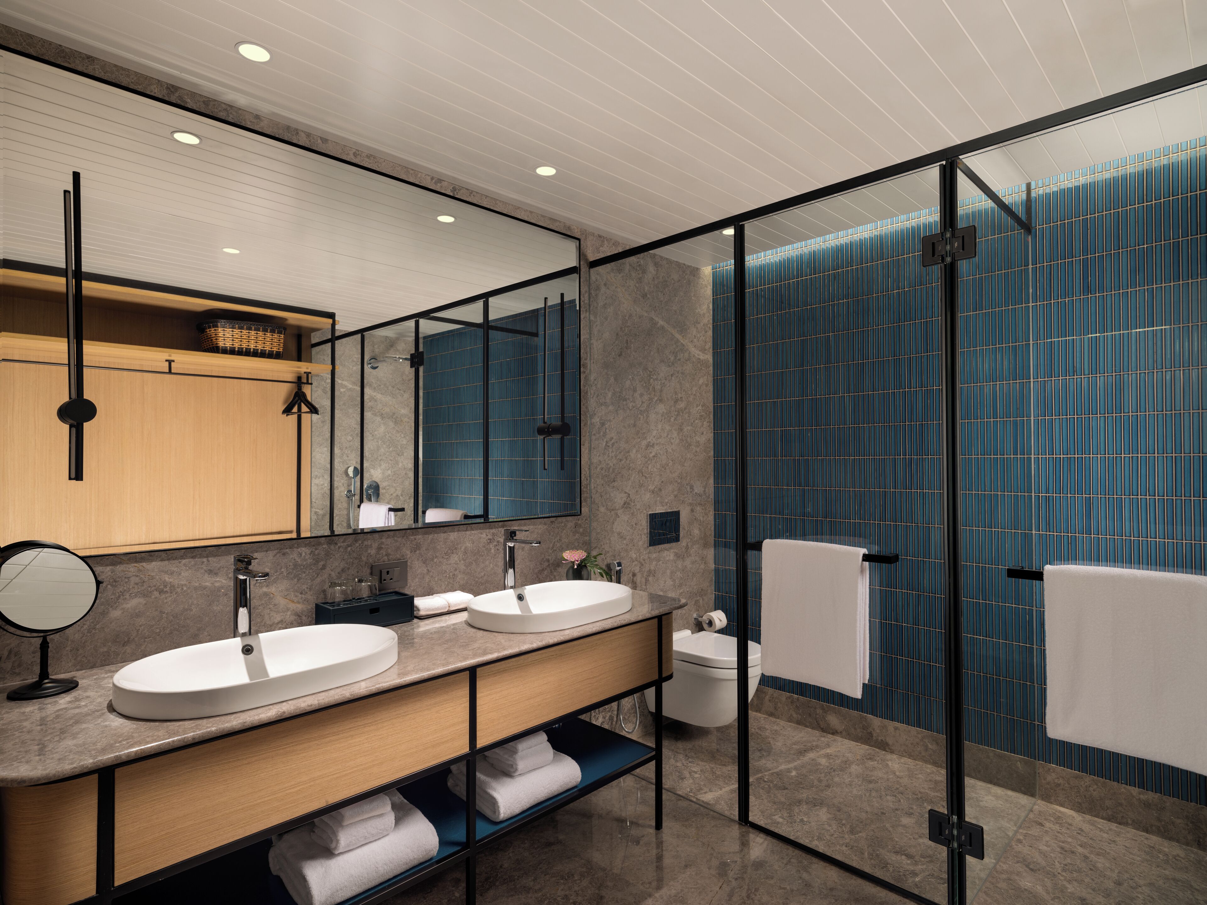 presidential suite, 1 king bed | bathroom | designer toiletries, hair dryer, bathrobes, slippers